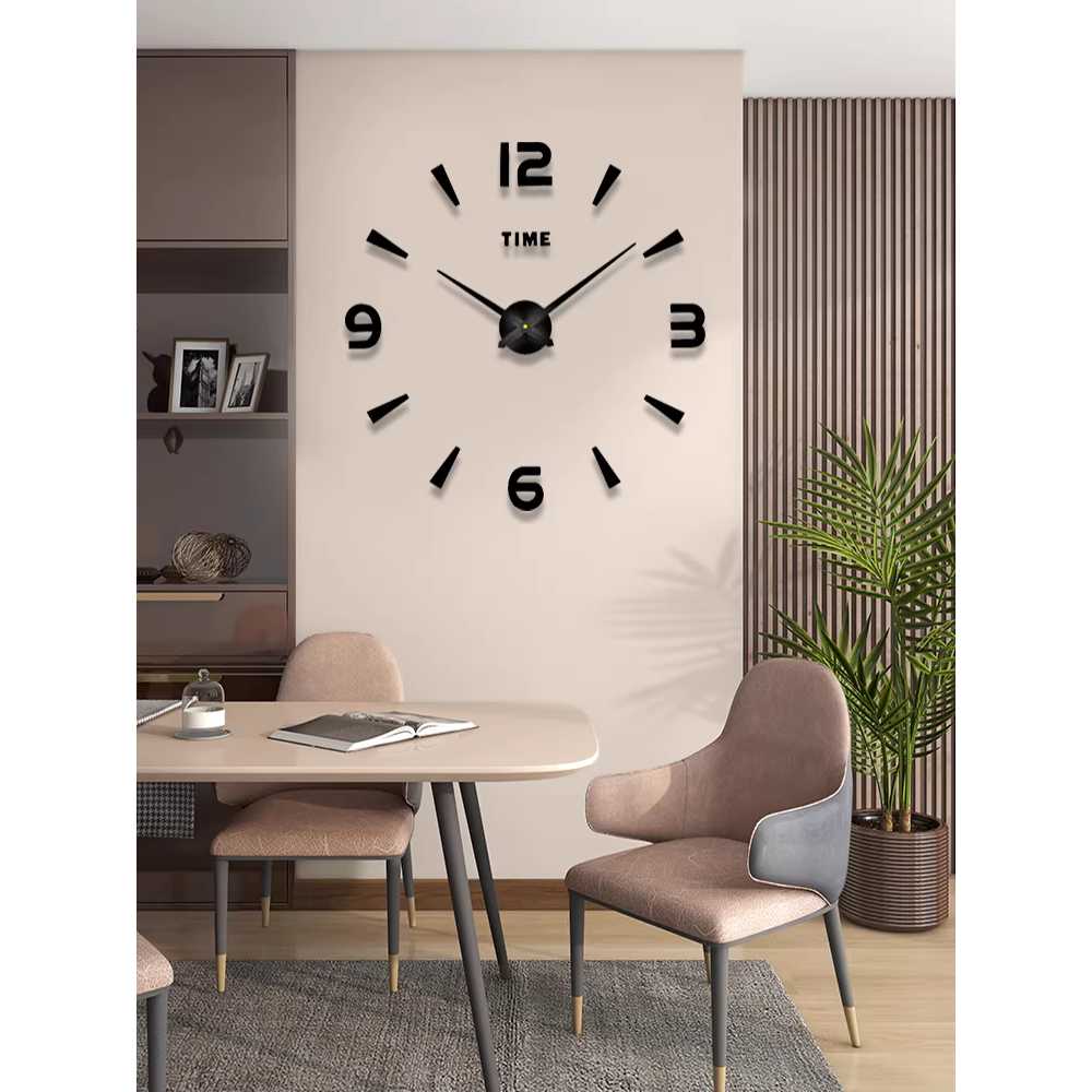 대형 벽시계 무타공 무선 무소음 인테리어 거실 큰 98x98cm 미러블랙 이미지 8
