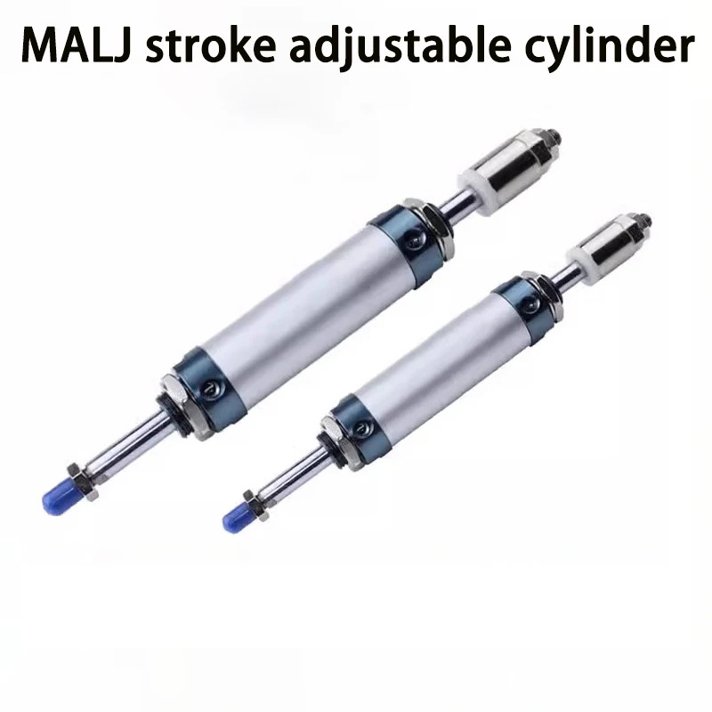 MALJ 시리즈 MALJ16 MALJ20 MALJ25 MALJ32 미니 실린더 조절 가능-25-50-75-100-125-150-500mm 스트로크 더블 액팅 공압 타입