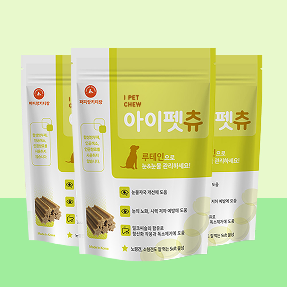 아이펫츄 강아지 눈물 영양제 반려견 눈물자국 밀크씨슬 루테인 눈건강 36개입, 3개