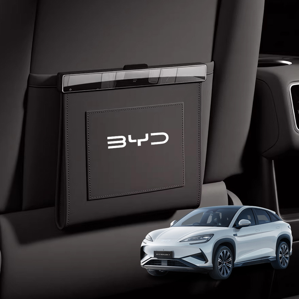 BYD 차량용 휴지통 뒷좌석 쓰레기통 블랙 - 상품 이미지