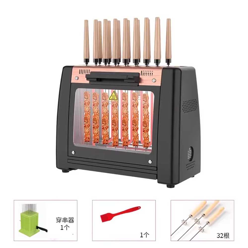 자동 양꼬치구이 기계 회전 스토브 그릴 꼬챙이 캠핑 기본세트실리콘오일브러쉬1개+꼬치16개 이미지 8