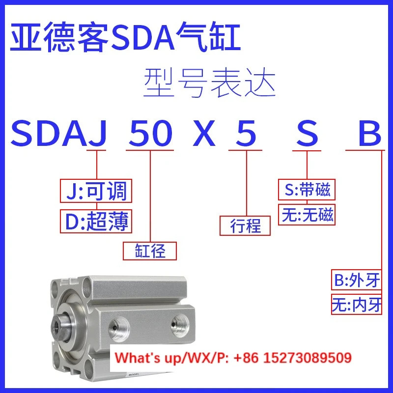 자성 비자성 내부 톱니와 외부 톱니가 SDA16X5X25X30X35X40X45X50S 실린더