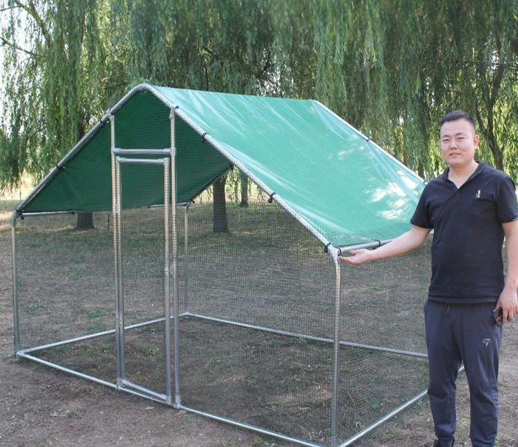 야외 닭장 대형 키우기 사육 조립식 이동식 망 닭집 강철 프레임 1.5m 플라스틱 2m A - 상품 이미지