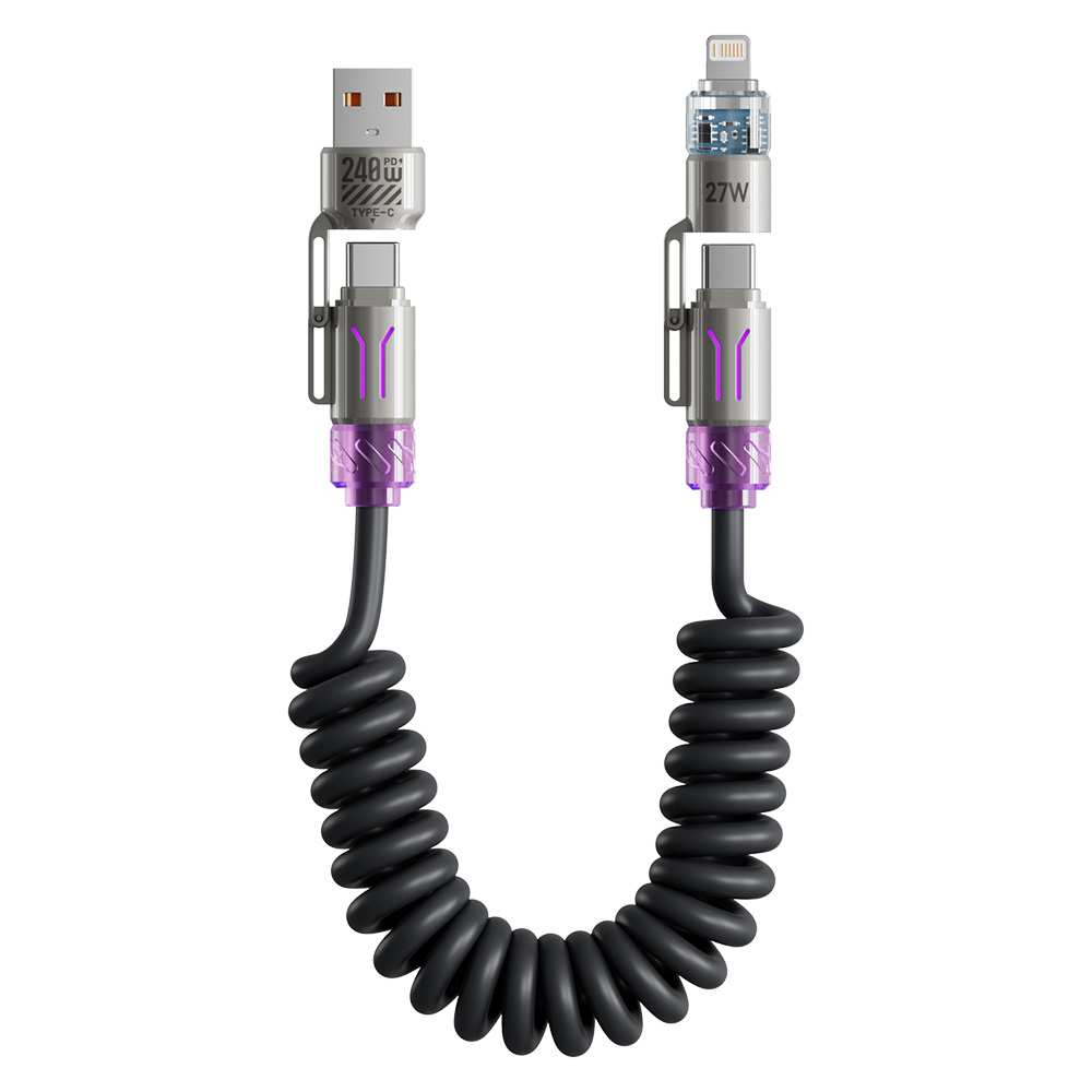 루닉스 스프링 코일 케이블 PD 3.1 240W 4 in 1 초고속충전 - 상세 이미지 2