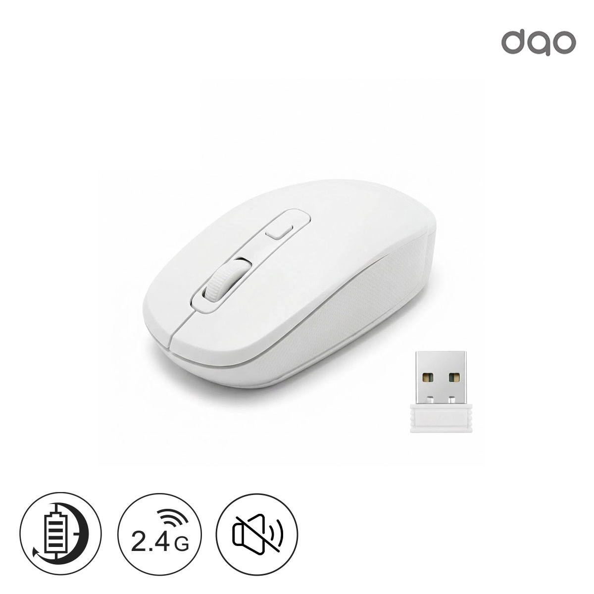 다오 무소음 무선마우스 미니 사무용 2.4G 10M 1600dpi 무선 광마우스 제품 이미지