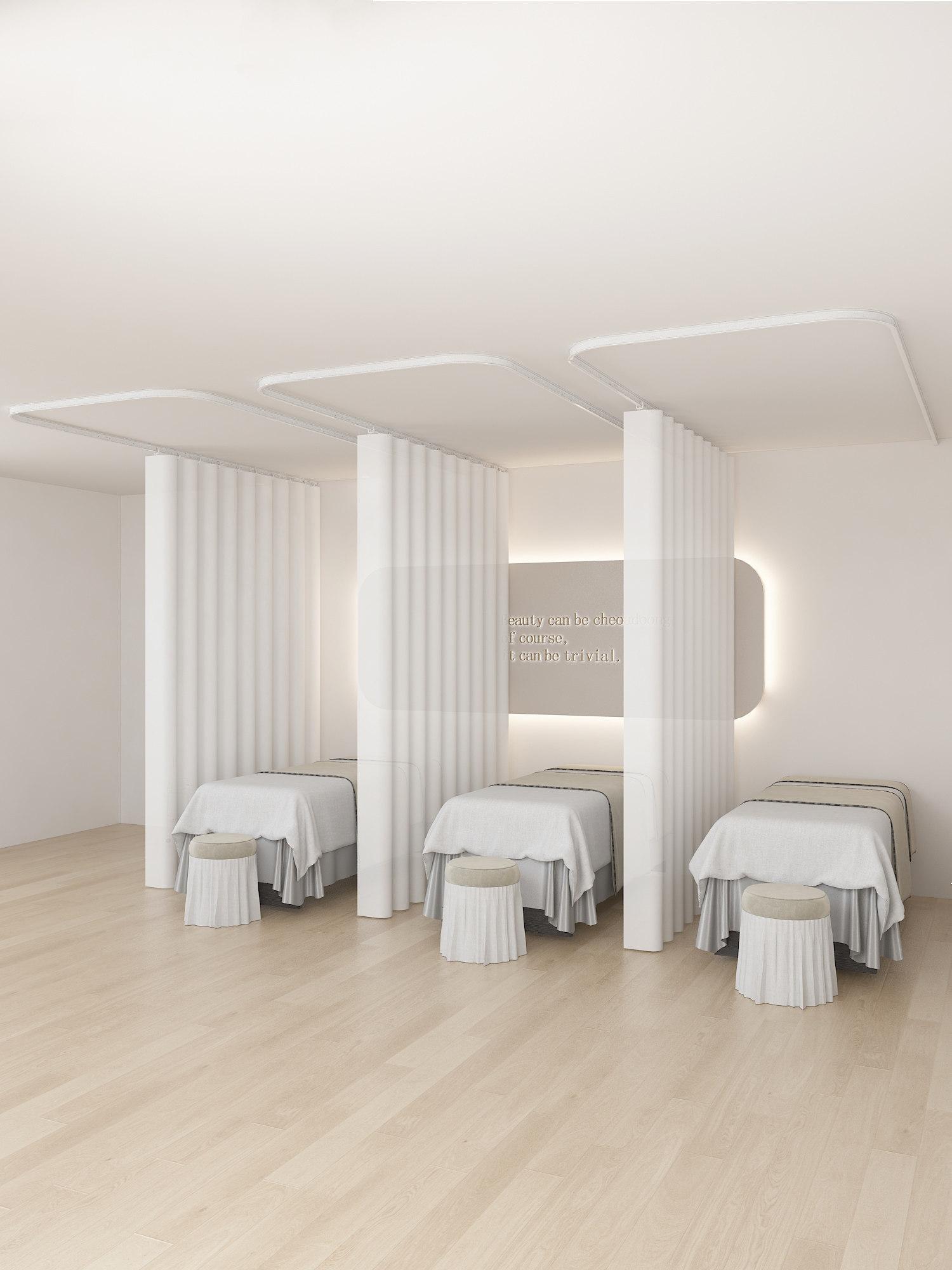 파티션 커튼봉 피부관리실 금색 가림천 마사지샵 칸막이 문그레이 600 x 270cm - 상품 이미지