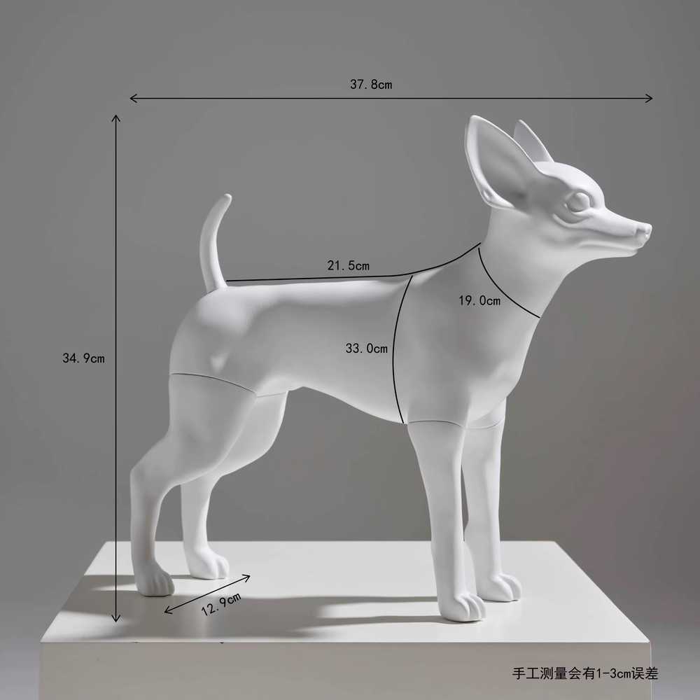 강아지 마네킹 피규어 애견 진열대 대형견 촬영 디피 무광 화이트 분리 가능 치와와 시팅 - 상세 이미지 5