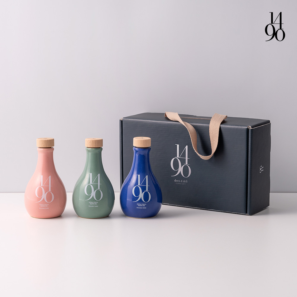 26년 햇오일 1490 엑스트라버진 올리브오일 100ml 3종 선물세트, 그린쇼핑백 동봉 - 상세 이미지 2