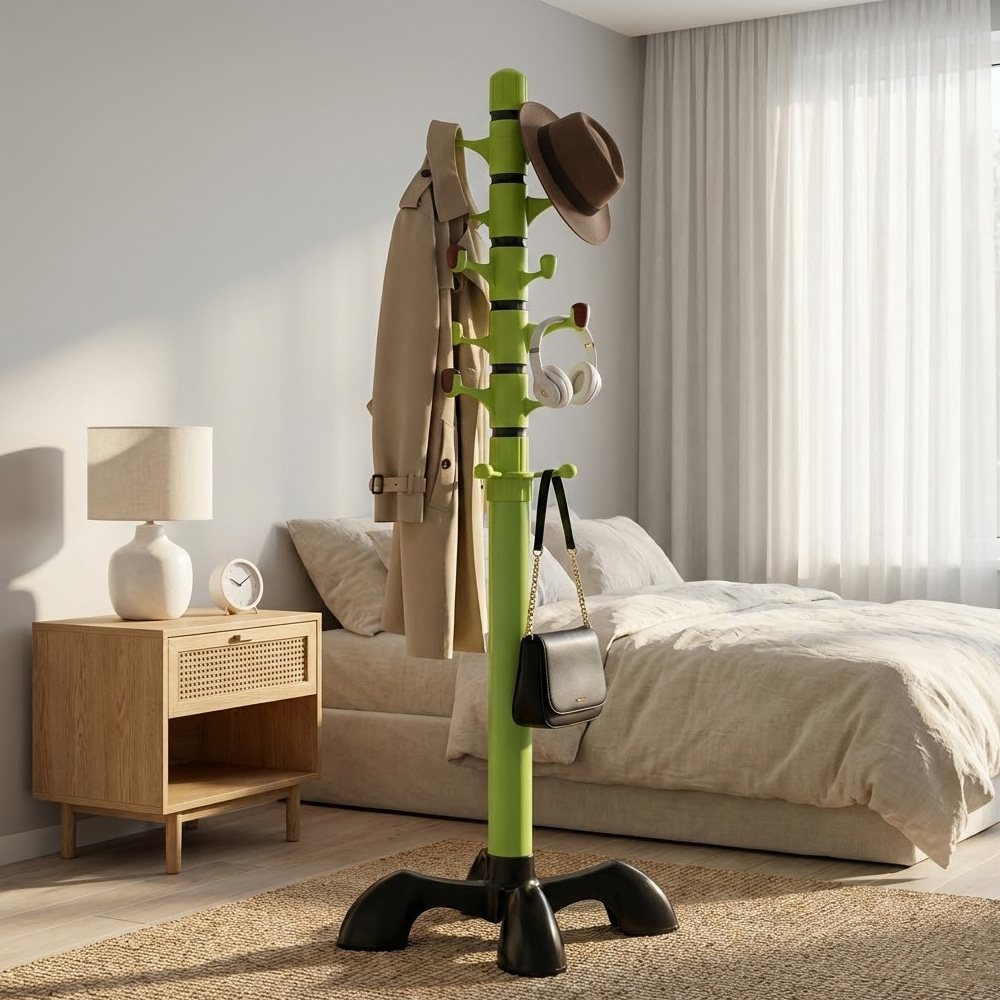 튼튼한 스탠드 옷걸이 세우는 조립식 폴행거 스탠드형 가방 외투 옷걸이대