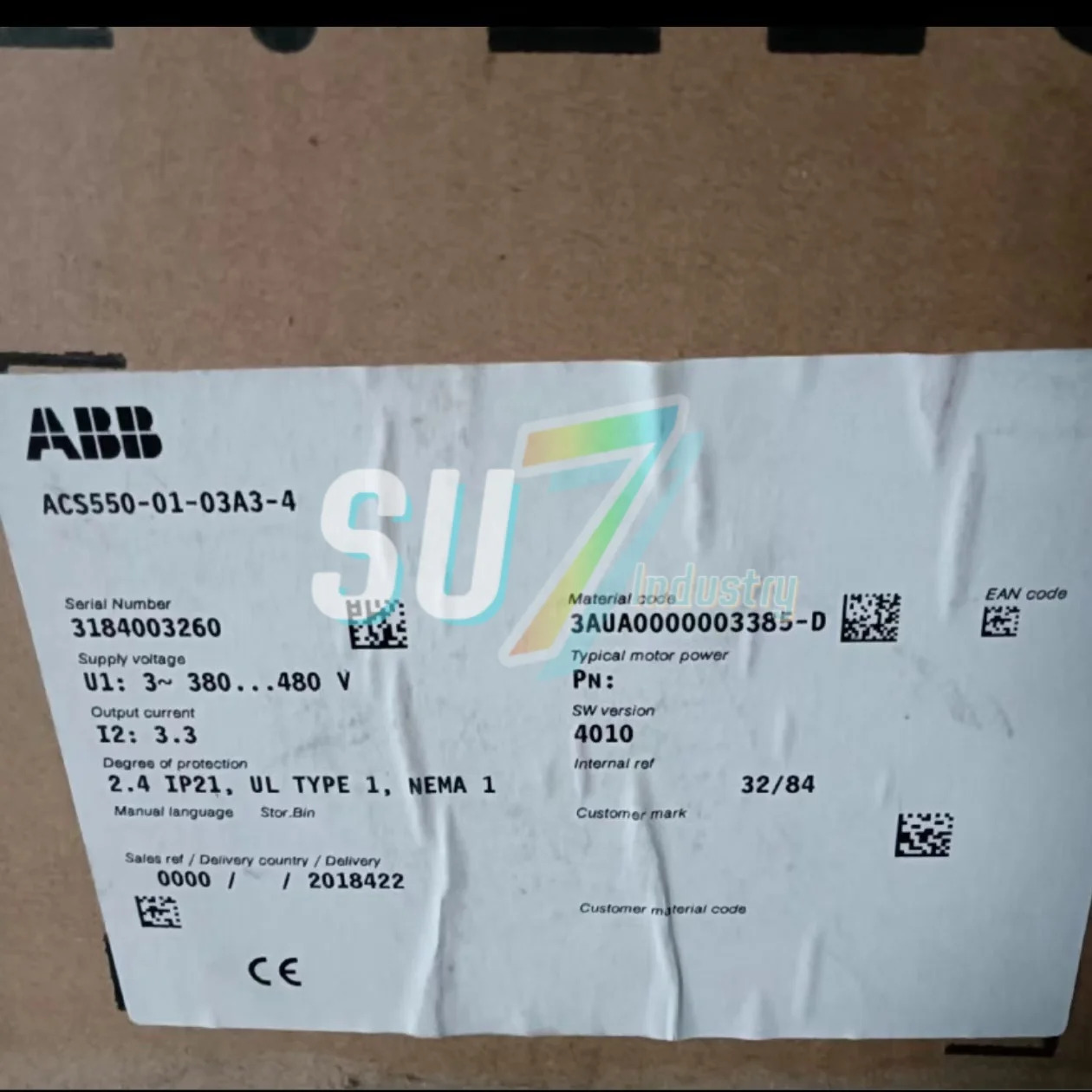 ACS550-01-03A3-4 오리지널 인버터