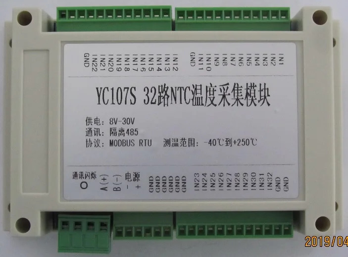 MODBUS RTU 프로토콜 485 16 채널 32 NTC 서미스터 온도 수집 모듈 측정