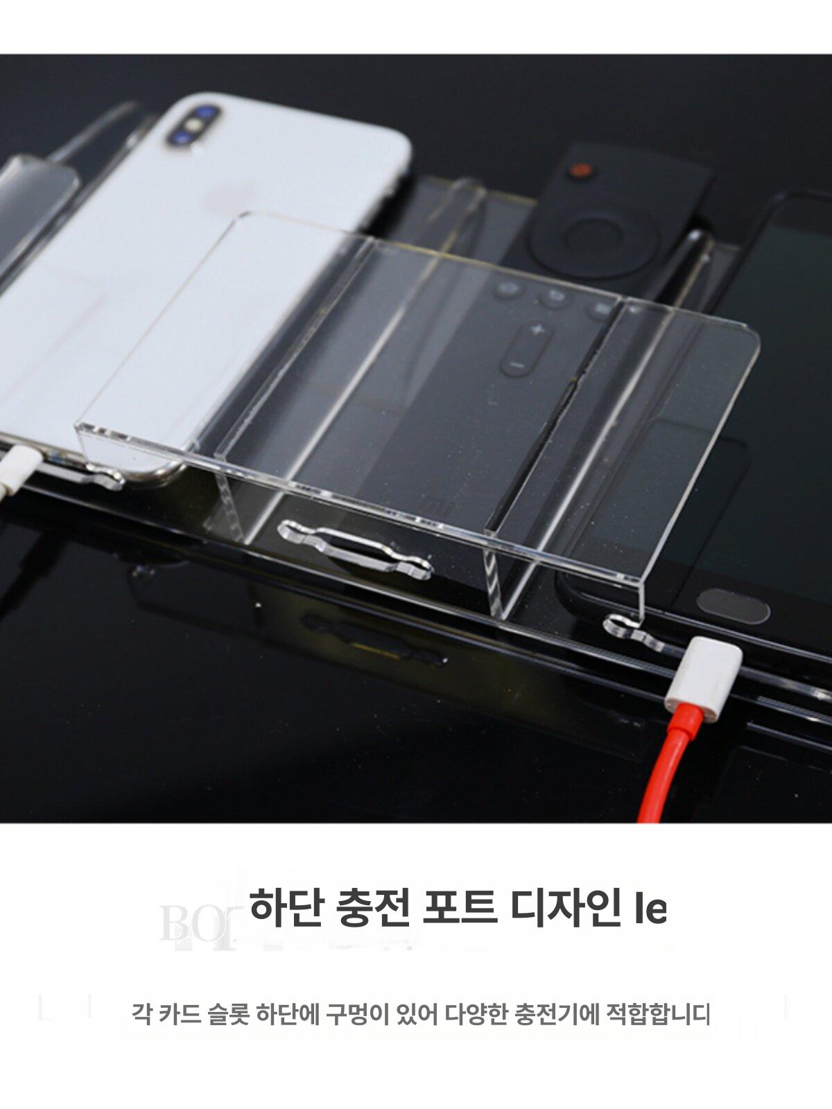 벽 부착 헌금 투명 봉투꽂이 화이트 5칸 1단계 단일 칸 휴대폰 - 상세 이미지 3