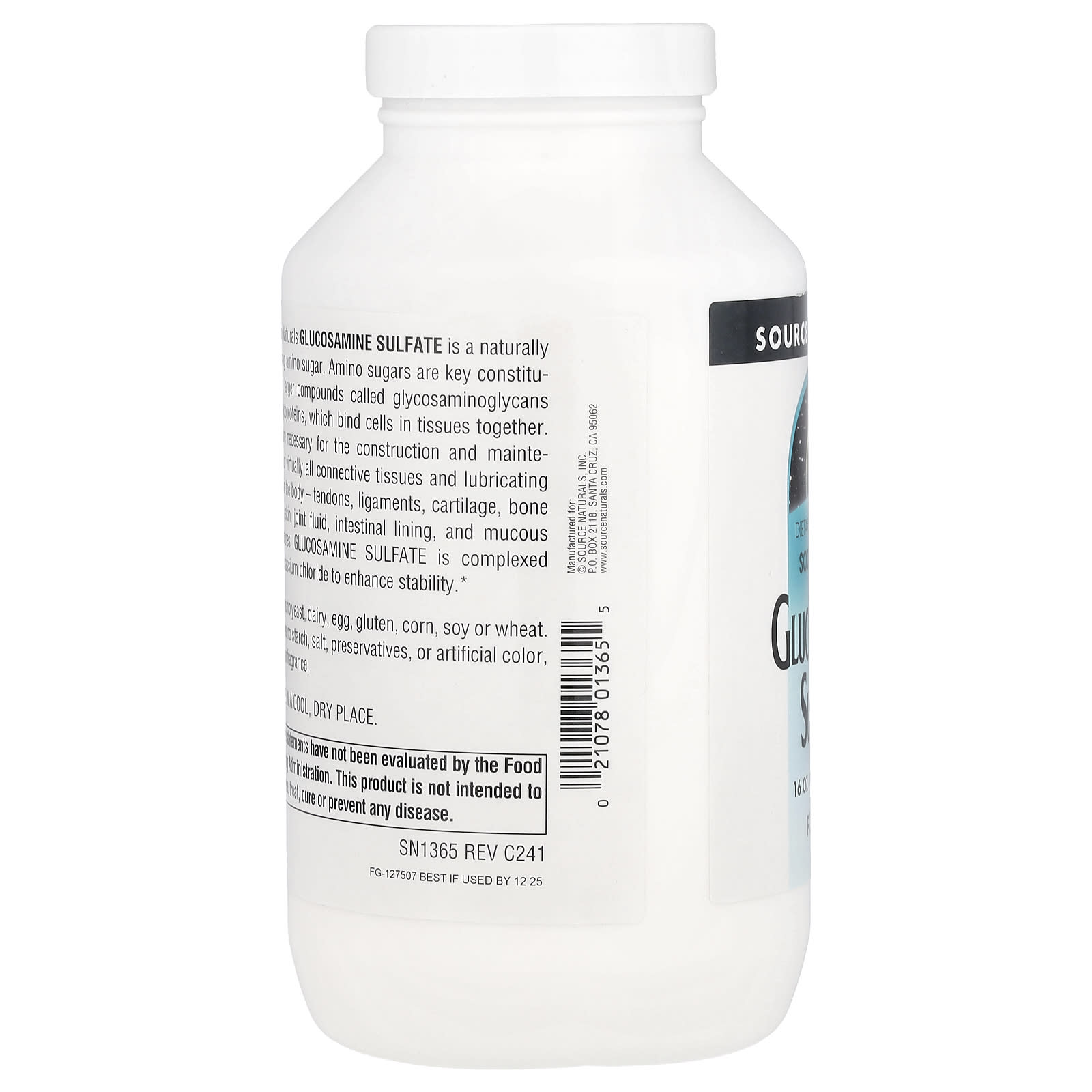 소스내추럴스 글루코사민 파우더 1500mg 453.5g 분말형태 1정, 2개 - 상세 이미지 4