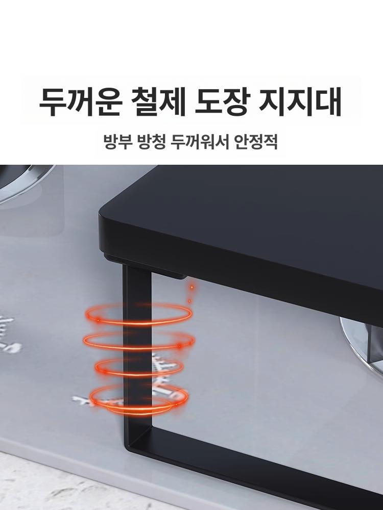 주방 필수템 가스레인지 쿡탑 선반 덮개 인덕션 받침대 블랙 블랙 30 x 40cm 높임 - 상세 이미지 3