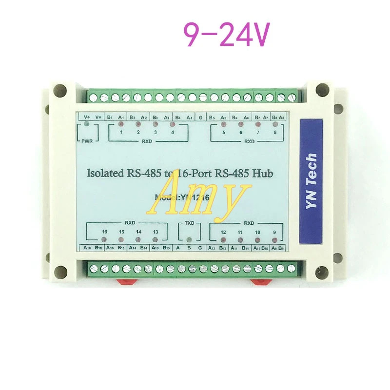낙뢰 방지 절연 양방향 허브 RS485 YN1216 디스트리뷰터 스플리터 16 방향 포트
