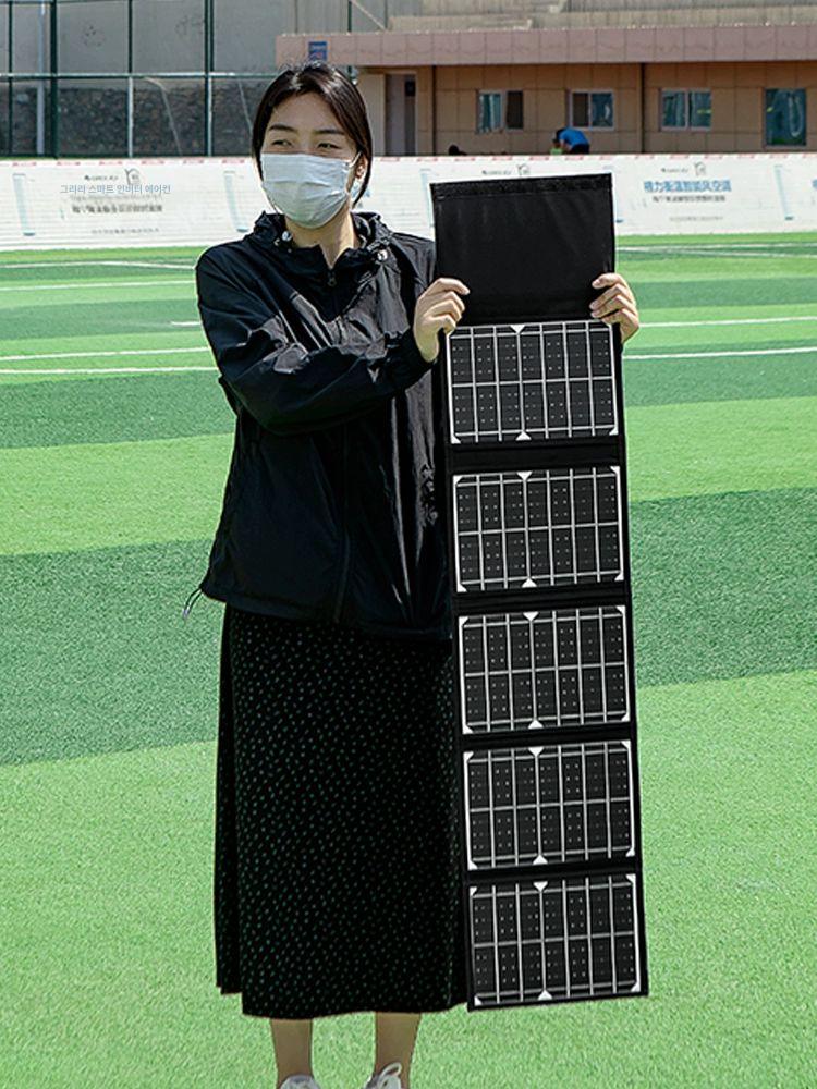 태양광 태양광패널 전원공급 인버터 ESS 장치 접이식 40W 블랙 듀얼 USB+ - 상세 이미지 2