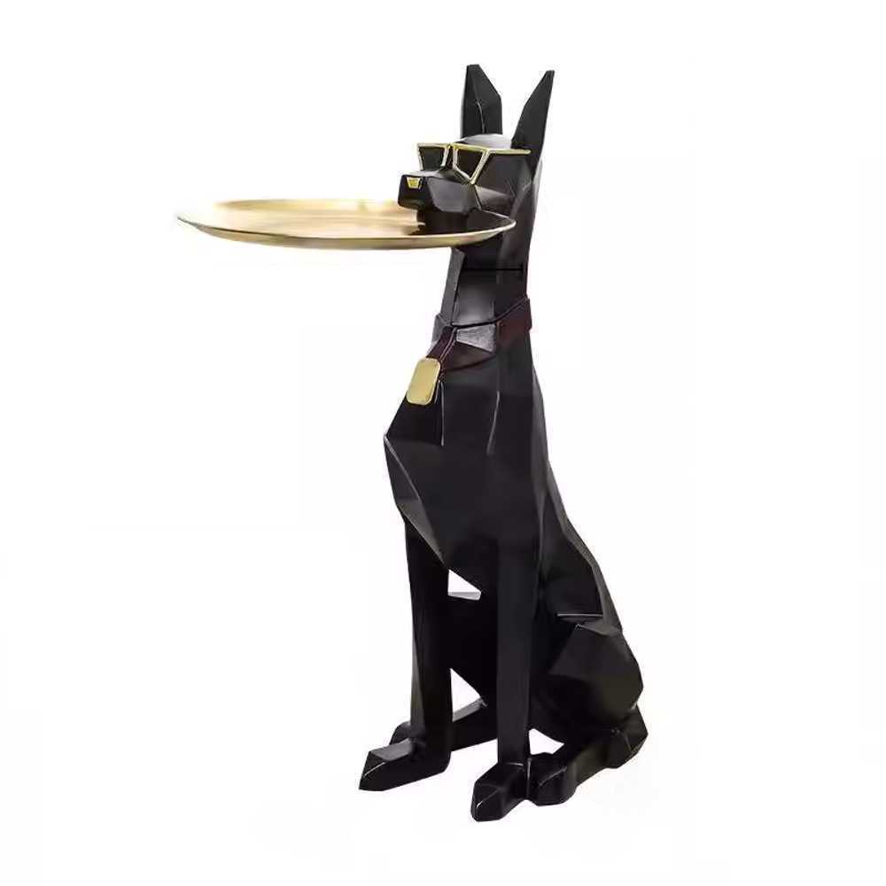 도베르만 테이블 오브제 소파 개조형물 현관트레이 74cm / 화이트골드 - 상품 이미지