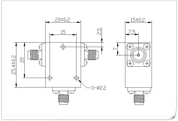 2.4G 동축 순환기 SMA RF 페라이트 주파수 1.8-6.0GHz