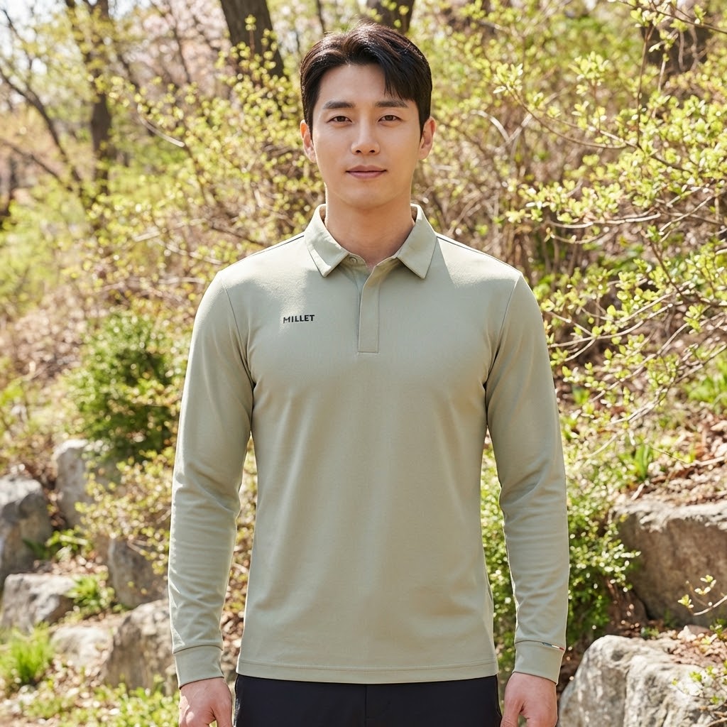 MILLET 밀레 남성 봄 고프코어룩 일상 캐쥬얼 스판 항균 등산 카라티셔츠 - 상품 이미지
