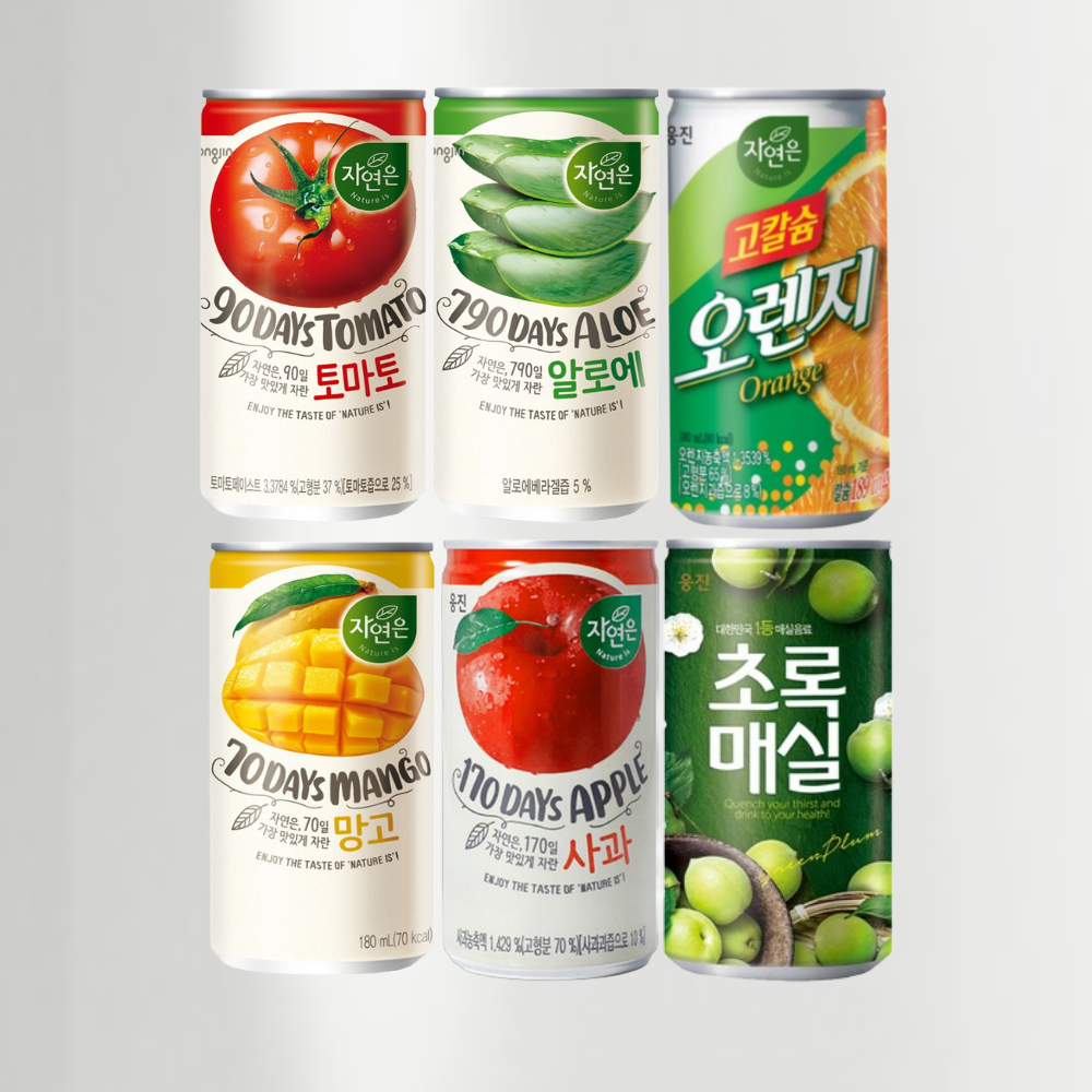 웅진 자연은 미니캔 180ml x 30캔 업소용(오렌지 망고 알로에 토마토 사과 매실) - 상품 이미지