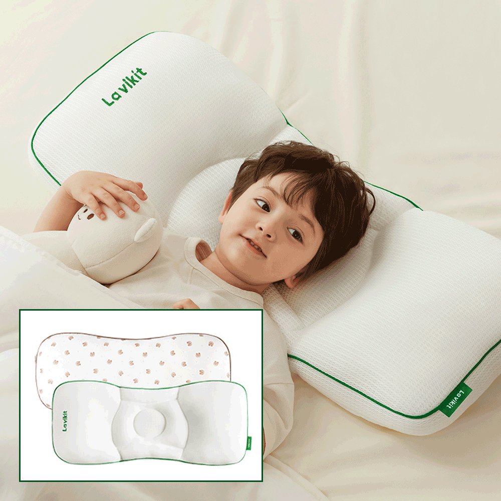 [N단독] 유아두상베개 1개+쿨플랫 커버 1개 (쿠잉베어) 제품 이미지