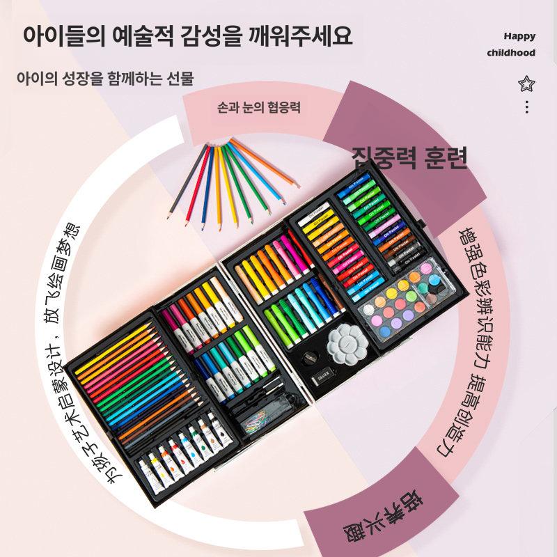 전문가용 미술도구가방세트 파스텔 학원 색연필 알루미늄 레이어 도구 나무상자 스케치북 가방 - 상세 이미지 5