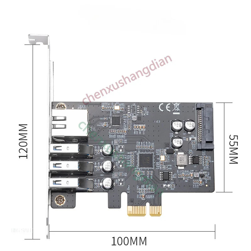 PCIE USB 3.0 확장 카드 PCI-E-기가비트 네트워크 인터페이스 RJ45 3 포트