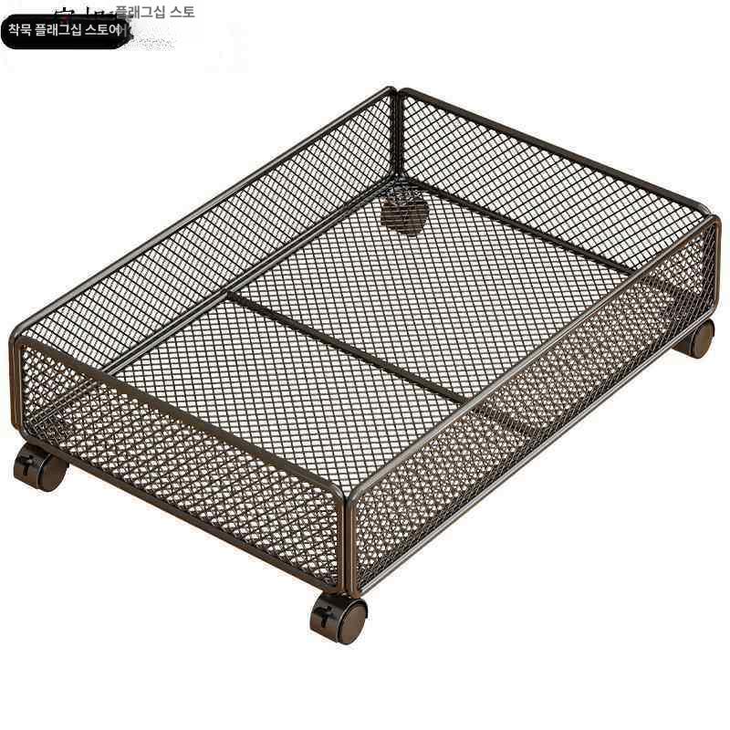 침대밑 수납장 리빙박스 정리함 바퀴 옷 보관함 틈새 블랙 미디엄 - 상세 이미지 5