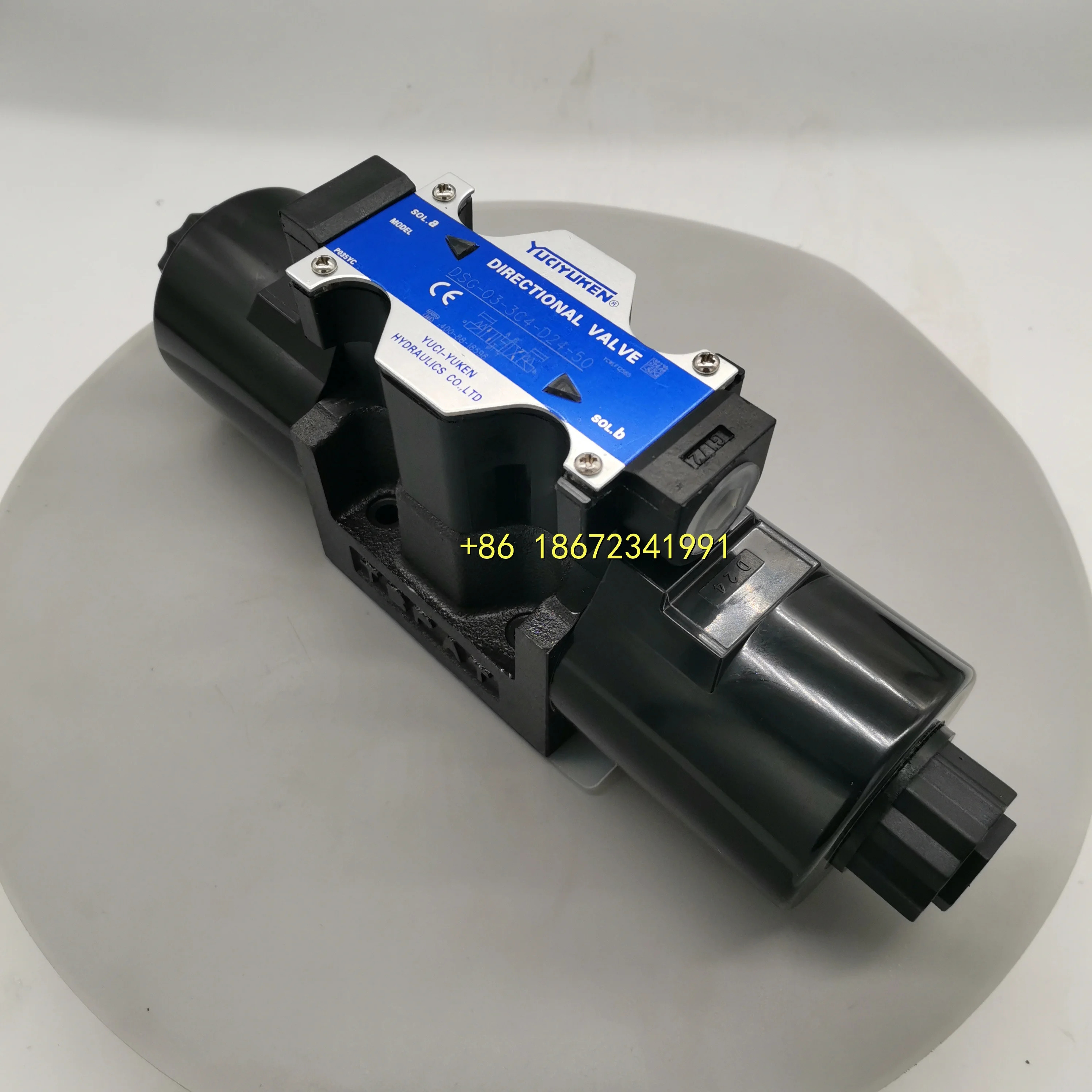 오리지널 YUKEN 유시 유압 DSG-03-3C2-D24-50 터미널 스타일 10mm 포트 솔레노이드 방향 제어 밸브