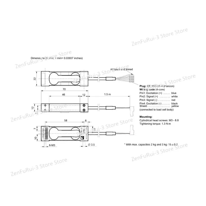 HBM 계량 센서 PW4MC3 고정밀 전스케일 포스 벨트 스케일 300g