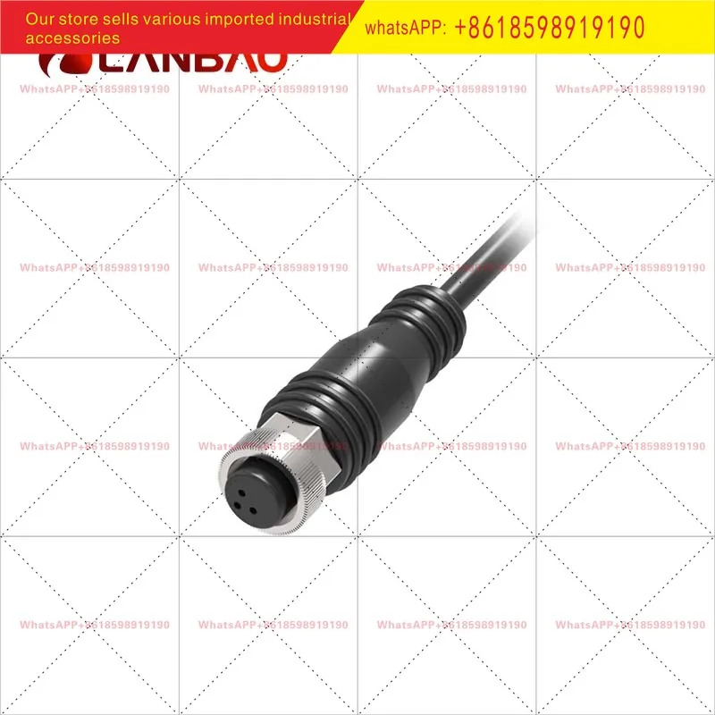 란바오 QE12-N 연결 케이블 내부 나사 잭 타입 직선/엘보우 2/5m PVC/PUR