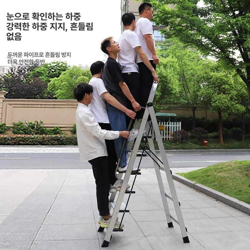 계단식사다리 폴딩 북카페 10단 발판 야외 작업용 간이 이동식 가벼운 가정용 계단형 - 상세 이미지 5