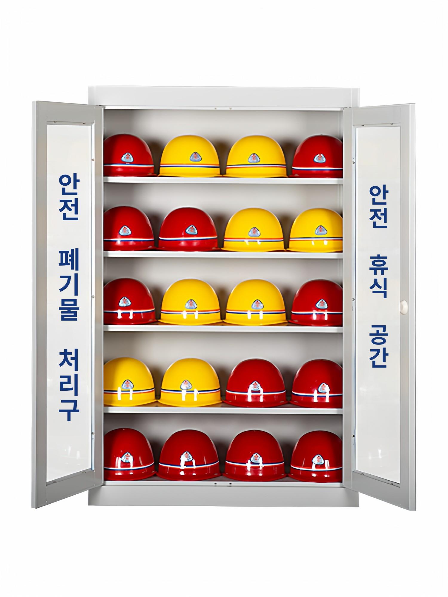 안전모보관함 작업장 보호구함 작업모정리함 수납 거치대 위험물 장비 헬멧 공장 - 상품 이미지