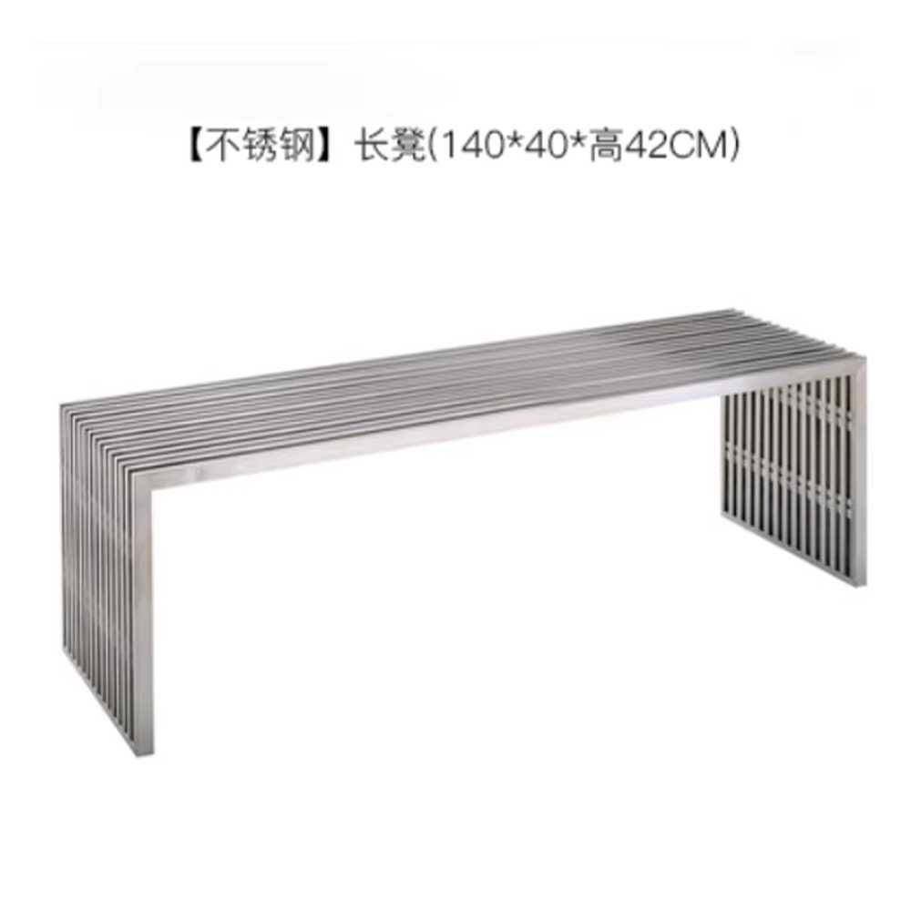 스테인리스 벤치 긴의자 철제 공원의자 카페 웨이팅 120x40x42cm 롱벤치 이미지 7