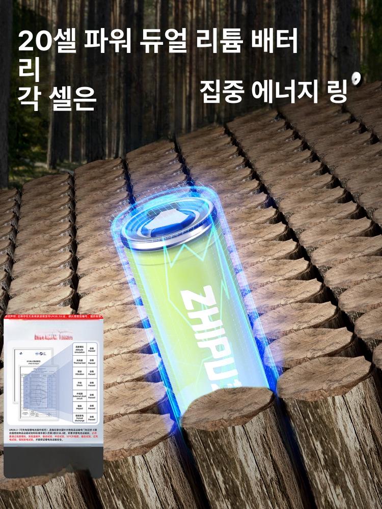 충전식 전기톱 무선 휴대용 충전톱 전동톱 소형 체인톱 12인치 고속 조절 10칸5.0AH 1개 2개 - 상세 이미지 3