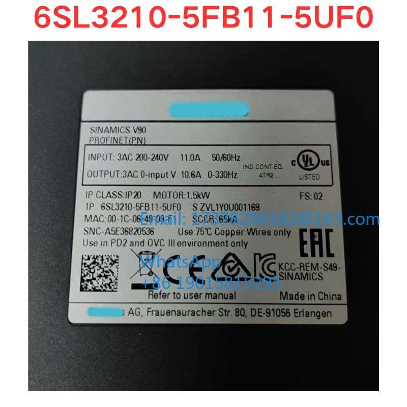 리퍼 6SL3210-5FB11-5UF0 서보 드라이버 기능 확OK