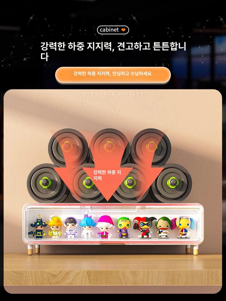 모니터 받침대 피규어 조명 박스 장식장 사무실 스토리지 스타리그레이 높이조절 받침대 A - 상세 이미지 4