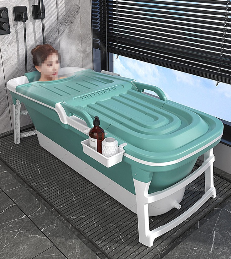 접이식 욕조 이동식 반신욕조 가정용 사우나 찜질 온도유지 목욕통 1.2미터 - 파란색 - 뚜껑없음
