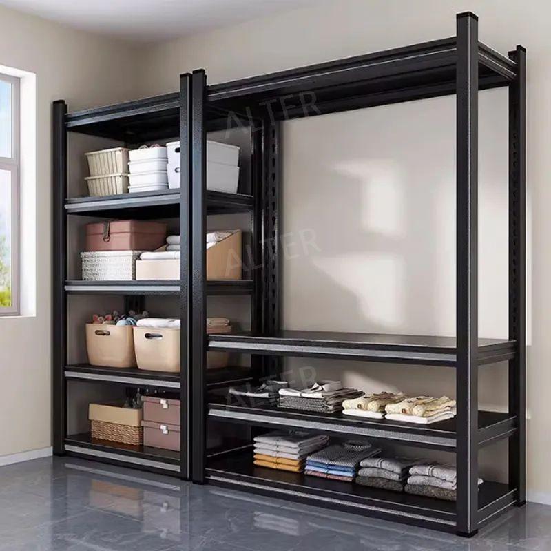조립식 경량랙 산업용 철제 앵글 물류 고중량랙 창고 4단 블랙 160cm 60x40cm - 상세 이미지 3