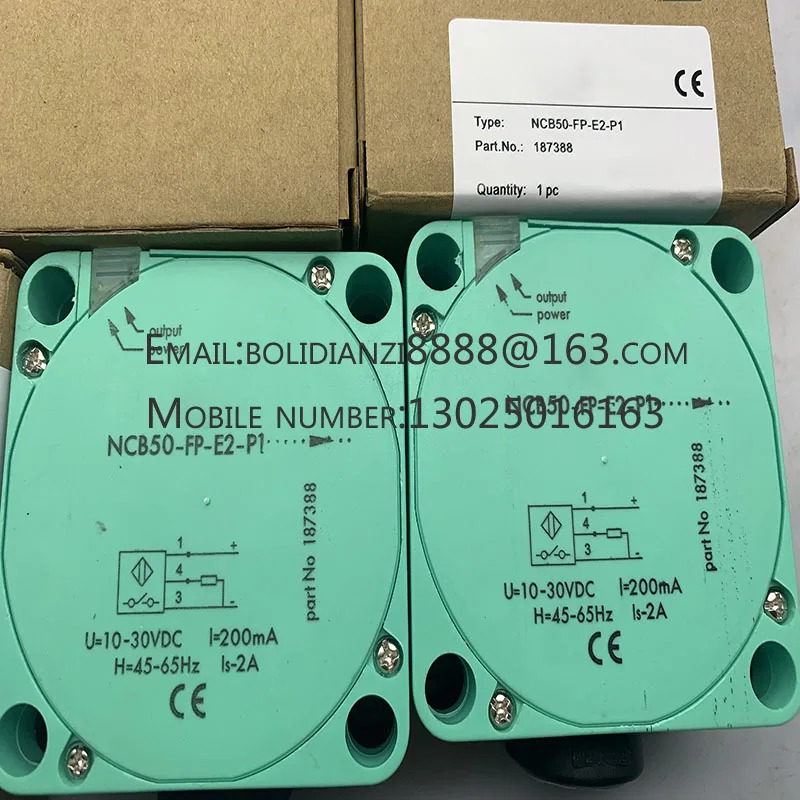 센서는 새 이며 가 있습니다. NCB50-FP-E2-P1-V1-3G-3D