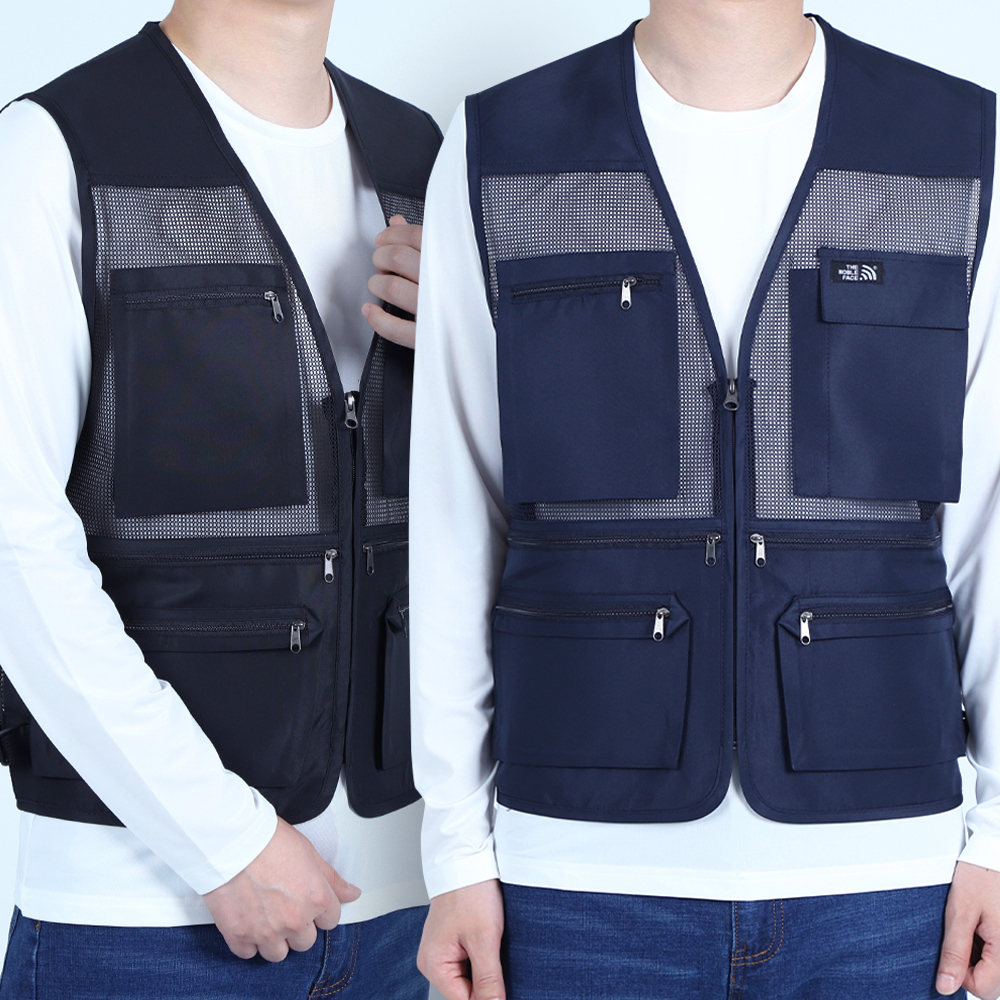 봄 여름 작업조끼 남자 망사 작업조끼 노가다 택배 단체 춘추복 빅사이즈 제품 이미지