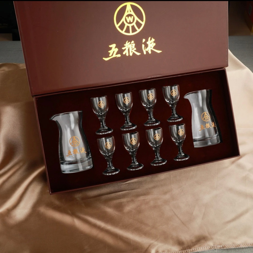 고량주잔 바이주잔 소주잔 백주잔 중국술잔 고급크리스탈유리 금속받침 우아한 디자인 - 상세 이미지 2