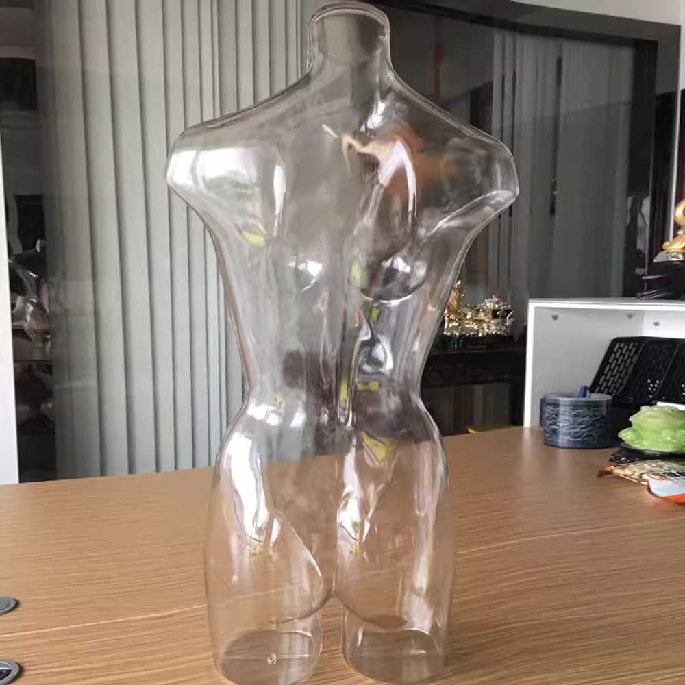투명 마네킹 상체 의류 여성 머리없는 여자 촬영 절반 여성 반신 높은  / 원형 받침대 - 상세 이미지 3