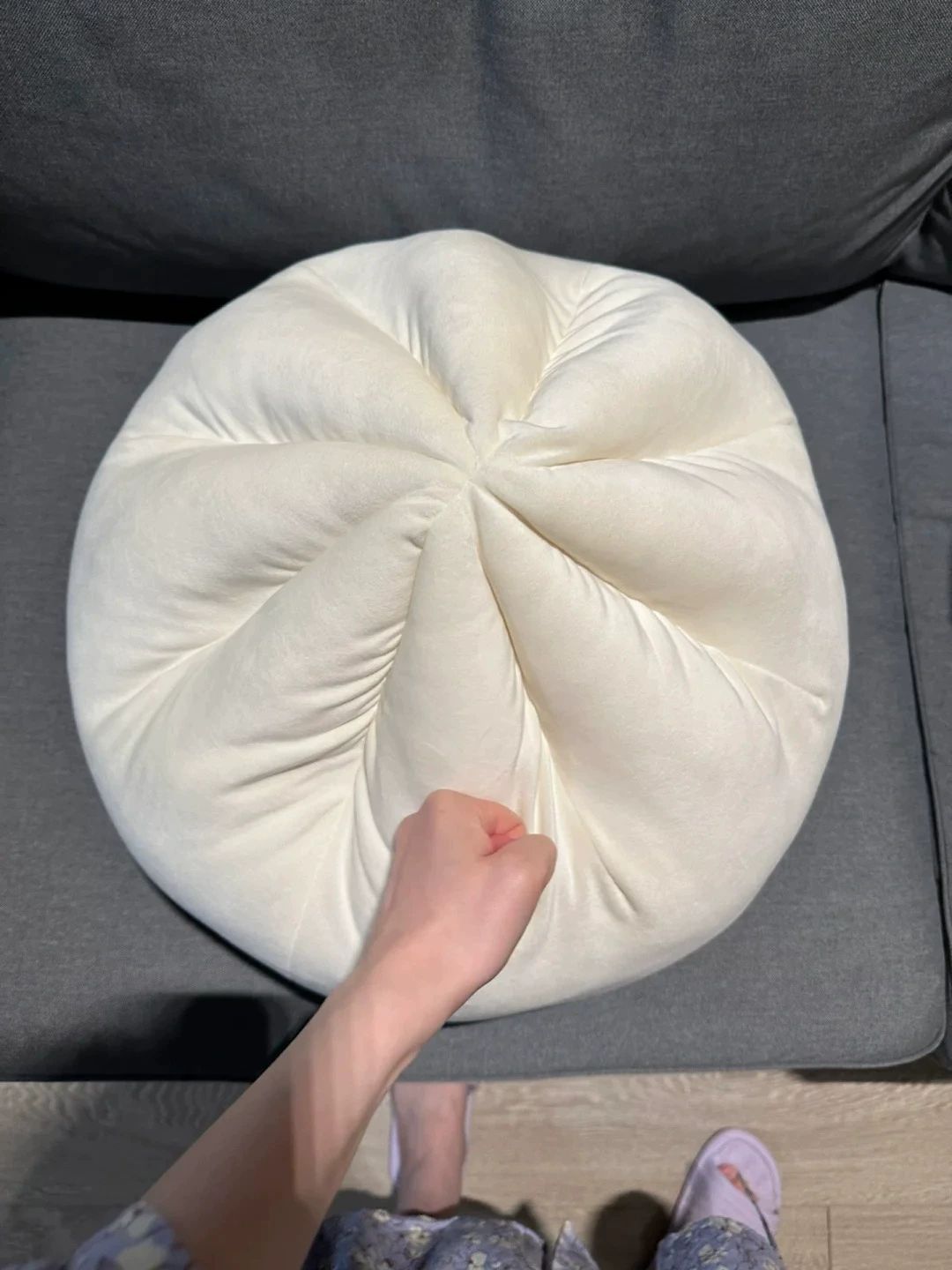 쫄깃하고 부드러운 왕만두 모던 푹신한 심플 베개 거실 찐빵 쿠션 40cmx40cm - 상세 이미지 5