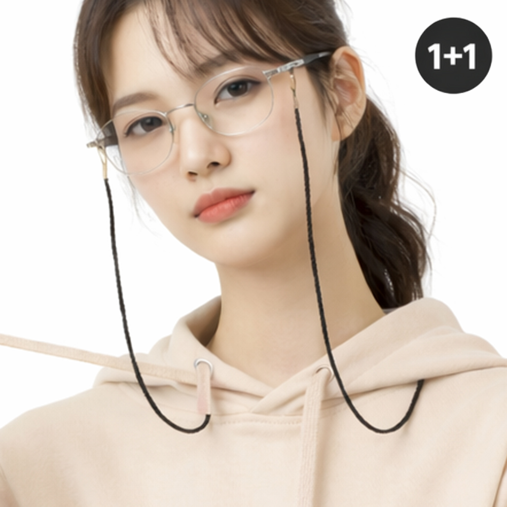 가죽 안경줄 안경 스트랩 목걸이줄 1+1 여성 블랙 - 상세 이미지 4