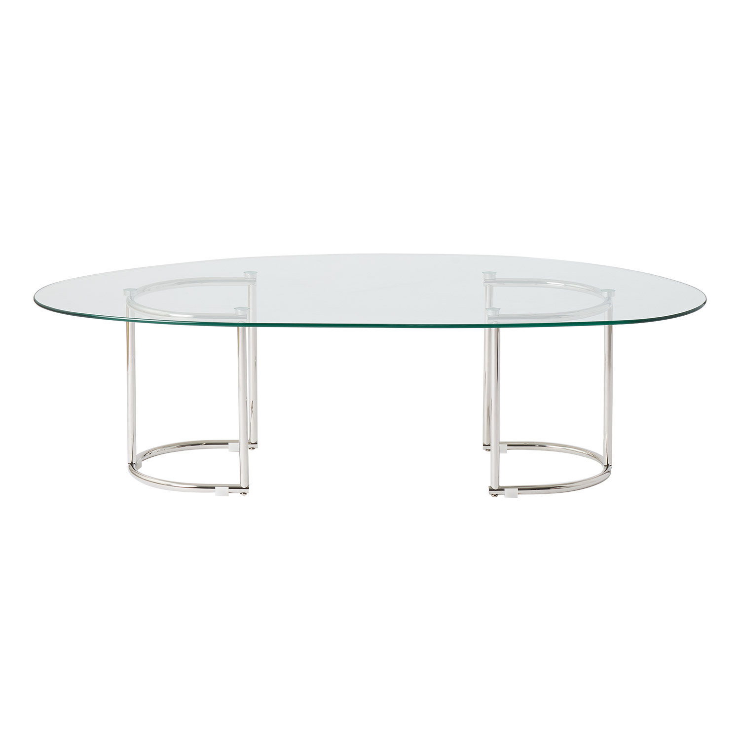 페블 강화유리 소파 거실 테이블 1200x600mm, 클리어 - 상세 이미지 4