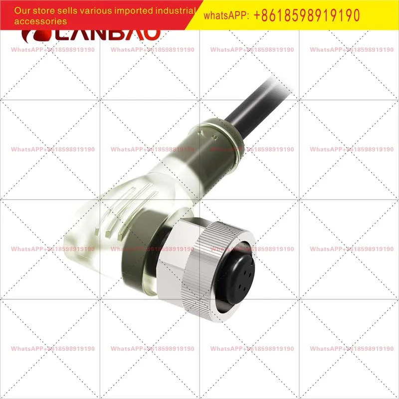 란바오 QE12-N-N/P 연결 케이블 내부 나사 잭 타입 엘보 2/5mPVC/PUR