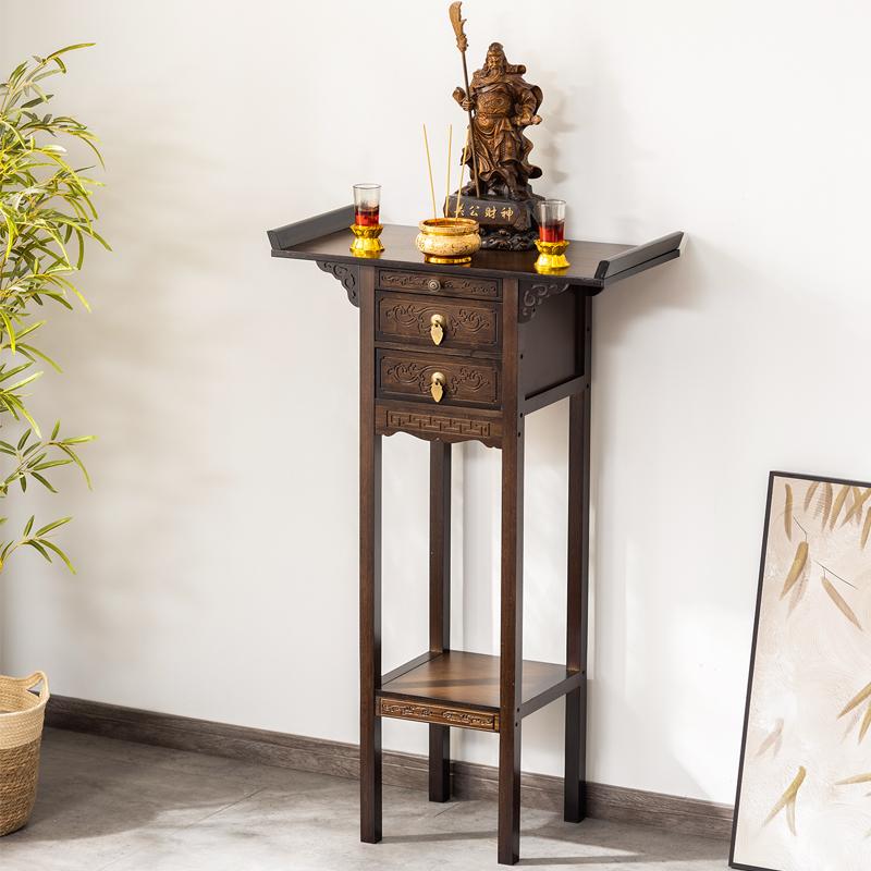 불상 받침대 벽걸이 부처상 가정용 불단 미니멀 선반 월넛 120cm 45cm 서랍판 - 상세 이미지 4