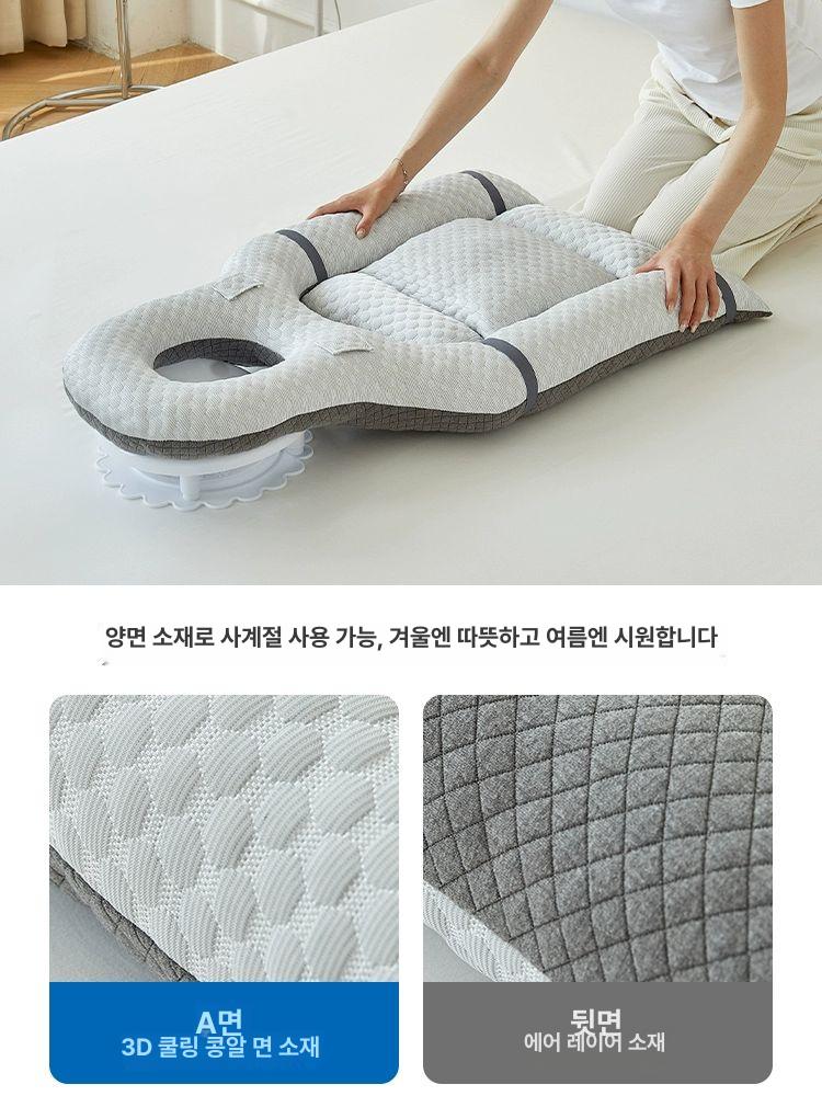 편안한밤 망막베개 엎드려자는쿠션 망막박리 엎드려쿠션 후 양면 확장형 그레이 - 상세 이미지 3