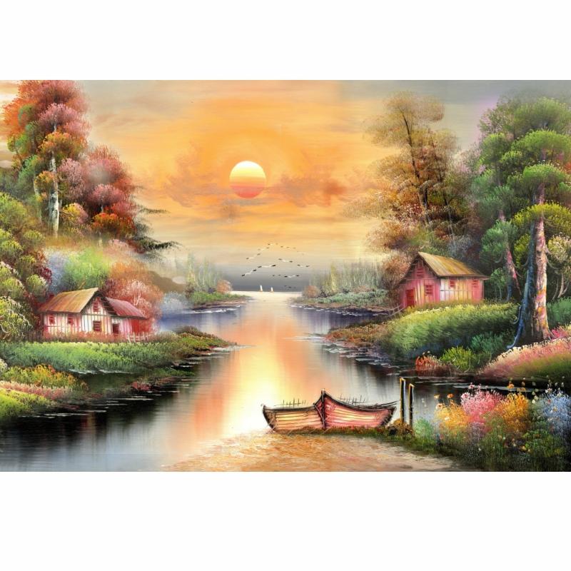 키트 호수 표범 만들기 백조 별장 반짝반짝 보석 사각 fj-01 소형 90cm x 60cm - 상세 이미지 5
